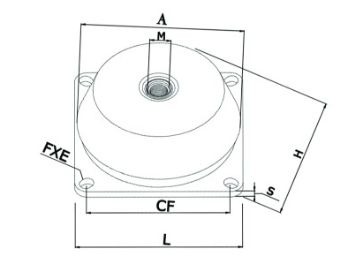 JNHQ型橡胶减震器规格尺寸