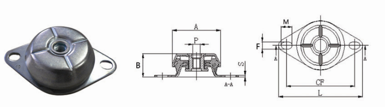 JNH型橡胶减震器产品结构图